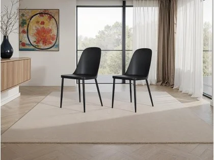 Core Aspen Duo Chair Set of 2 Black Plastic Seats Core Aspen Duo Chair Set of 2 Black Plastic Seats