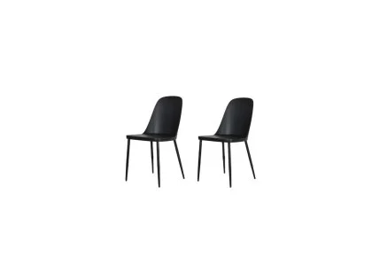Core Aspen Duo Chair Set of 2 Black Plastic Seats