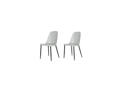 Core Aspen Duo Chair Set of 2 Grey Plastic Seats