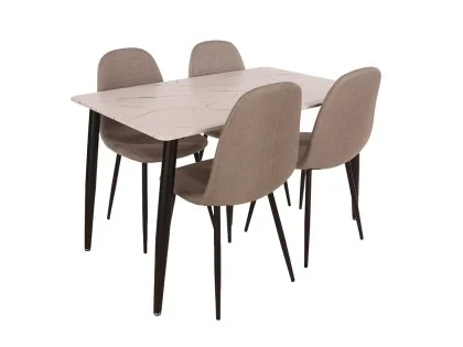 Core Aspen Rectangular White Dining Set