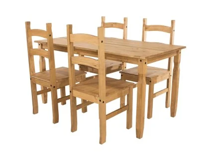 Core Corona Waxed Pine Rectangular Dining Set