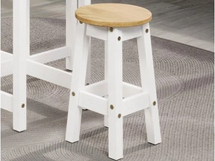 Core Corona White Wooden Set of 2 Low Dining Stools