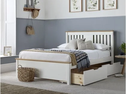 Bedmaster Chester 3ft Single White Wooden Bed Frame