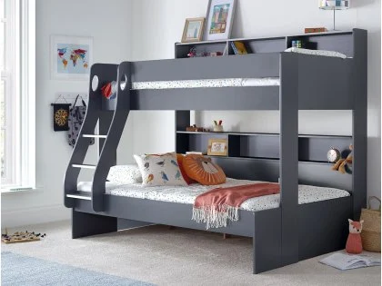 Bedmaster Oliver Onyx Grey Triple Bunk Bed Frame Bedmaster Oliver Onyx Grey Triple Bunk Bed Frame