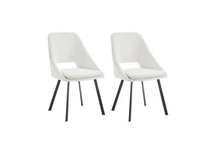 TGC Bella Set of 2 Cream Fabric Dining Chairs TGC Bella Set of 2 Cream Fabric Dining Chairs