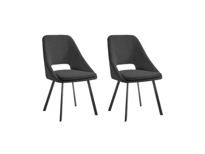TGC Bella Set of 2 Grey Fabric Dining Chairs TGC Bella Set of 2 Grey Fabric Dining Chairs