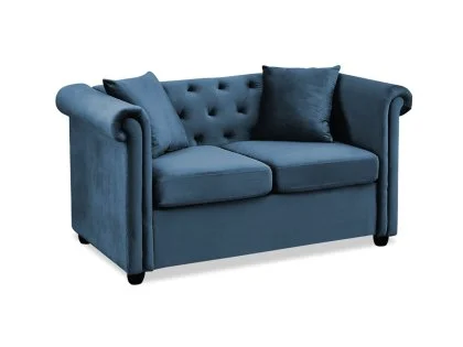 TGC Cambridge Blue Velvet Fabric 2 Seater Sofa TGC Cambridge Blue Velvet Fabric 2 Seater Sofa