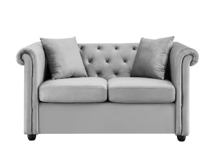 TGC Cambridge Grey Velvet Fabric 2 Seater Sofa TGC Cambridge Grey Velvet Fabric 2 Seater Sofa