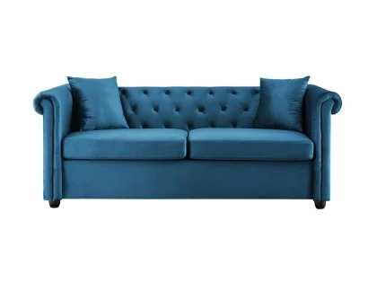 TGC Cambridge Blue Velvet Fabric 3 Seater Sofa TGC Cambridge Blue Velvet Fabric 3 Seater Sofa