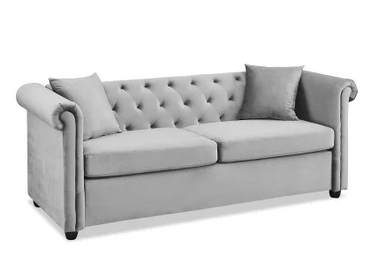 TGC Cambridge Grey Velvet Fabric 3 Seater Sofa TGC Cambridge Grey Velvet Fabric 3 Seater Sofa