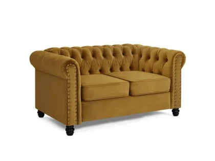 TGC Chester Gold Velvet Fabric 2 Seater Sofa TGC Chester Gold Velvet Fabric 2 Seater Sofa