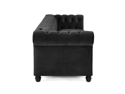 TGC Chester Black Velvet Fabric 3 Seater Sofa TGC Chester Black Velvet Fabric 3 Seater Sofa