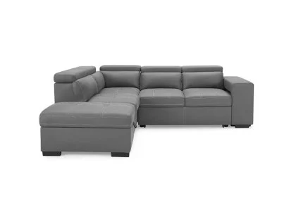 TGC Crimson Grey Faux Leather Left Hand Corner Sofa with Storage TGC Crimson Grey Faux Leather Left Hand Corner Sofa with Storage