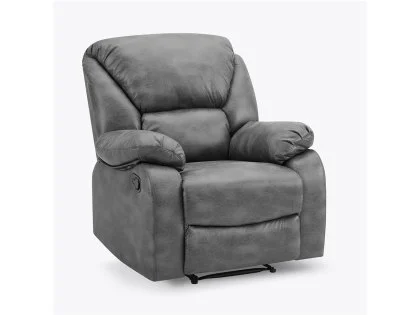 TGC George Grey Faux Leather Manual Recliner Chair TGC George Grey Faux Leather Manual Recliner Chair