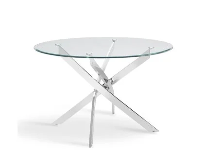 TGC Lily Round 100cm Glass Dining Table TGC Lily Round 100cm Glass Dining Table