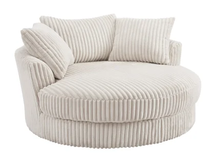 TGC Skye Cream Jumbo Cord Fabric Swivel Loveseat Chair TGC Skye Cream Jumbo Cord Fabric Swivel Loveseat Chair