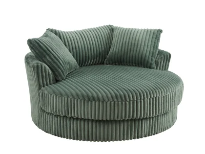 TGC Skye Green Jumbo Cord Fabric Swivel Loveseat Chair TGC Skye Green Jumbo Cord Fabric Swivel Loveseat Chair