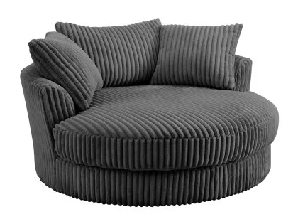 TGC Skye Grey Jumbo Cord Fabric Swivel Loveseat Chair TGC Skye Grey Jumbo Cord Fabric Swivel Loveseat Chair