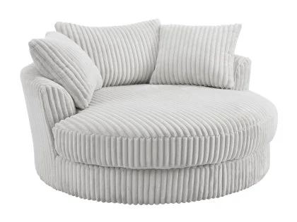 TGC Skye Silver Jumbo Cord Fabric Swivel Loveseat Chair TGC Skye Silver Jumbo Cord Fabric Swivel Loveseat Chair