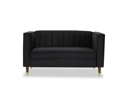 TGC Tammy Black Velvet Fabric 2 Seater Sofa TGC Tammy Black Velvet Fabric 2 Seater Sofa