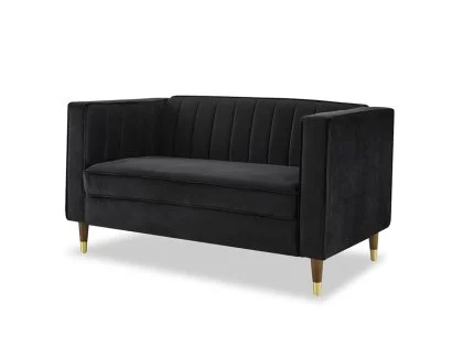 TGC Tammy Black Velvet Fabric 2 Seater Sofa TGC Tammy Black Velvet Fabric 2 Seater Sofa