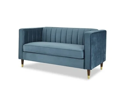 TGC Tammy Blue Velvet Fabric 2 Seater Sofa TGC Tammy Blue Velvet Fabric 2 Seater Sofa