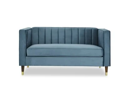 TGC Tammy Blue Velvet Fabric 2 Seater Sofa TGC Tammy Blue Velvet Fabric 2 Seater Sofa