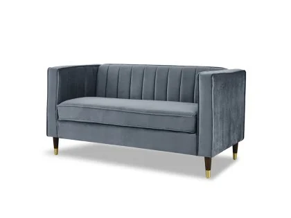 TGC Tammy Grey Velvet Fabric 2 Seater Sofa TGC Tammy Grey Velvet Fabric 2 Seater Sofa
