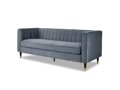 TGC Tammy Grey Velvet Fabric 3 Seater Sofa TGC Tammy Grey Velvet Fabric 3 Seater Sofa