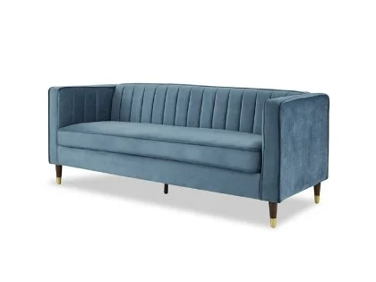 TGC Tammy Blue Velvet Fabric 3 Seater Sofa TGC Tammy Blue Velvet Fabric 3 Seater Sofa