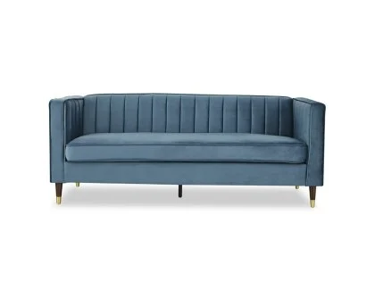 TGC Tammy Blue Velvet Fabric 3 Seater Sofa TGC Tammy Blue Velvet Fabric 3 Seater Sofa