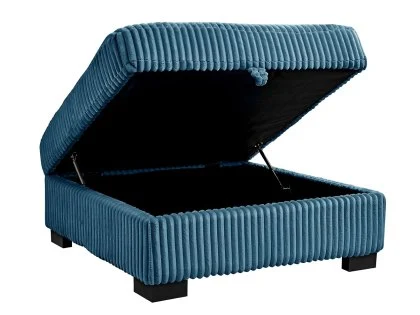 TGC Tracey Blue Cord Fabric Storage Footstool TGC Tracey Blue Cord Fabric Storage Footstool