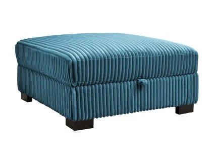TGC Tracey Blue Cord Fabric Storage Footstool TGC Tracey Blue Cord Fabric Storage Footstool