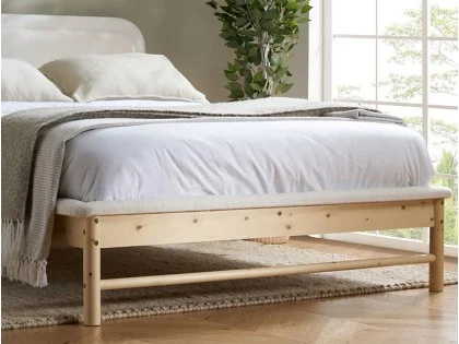 Birlea Emmi White and Oak Boucle Fabric Bed Frame Birlea Emmi White and Oak Boucle Fabric Bed Frame