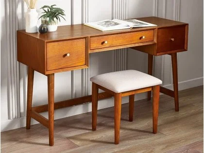 Clearance - Julian Bowen Lowry Cherry Ash 3 Drawer Dressing Table Set Clearance - Julian Bowen Lowry Cherry Ash 3 Drawer Dressing Table Set