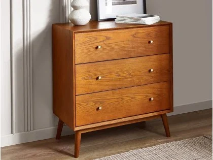 Clearance - Julian Bowen Lowry Cherry Ash 3 Drawer Chest of Drawers Clearance - Julian Bowen Lowry Cherry Ash 3 Drawer Chest of Drawers