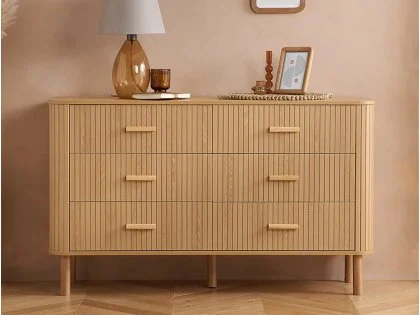 Clearance - Birlea Axel Oak 3+3 Drawer Chest of Drawers Clearance - Birlea Axel Oak 3+3 Drawer Chest of Drawers