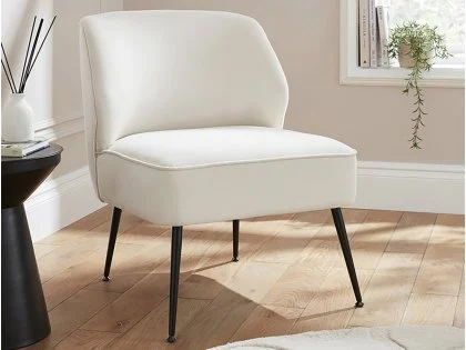 GFW Ava Natural Velvet Fabric Accent Chair GFW Ava Natural Velvet Fabric Accent Chair