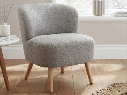 GFW Evie Boucle Grey Fabric Accent Chair GFW Evie Boucle Grey Fabric Accent Chair
