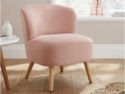 GFW Evie Blush Pink Velvet Fabric Accent Chair GFW Evie Blush Pink Velvet Fabric Accent Chair