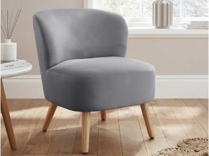 GFW Evie Grey Velvet Fabric Accent Chair GFW Evie Grey Velvet Fabric Accent Chair