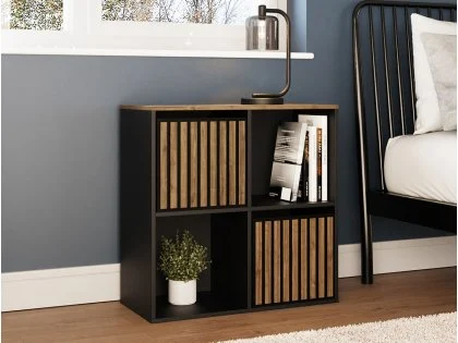 GFW Kube 2x2 Black and Walnut Shelf Storage Cube GFW Kube 2x2 Black and Walnut Shelf Storage Cube