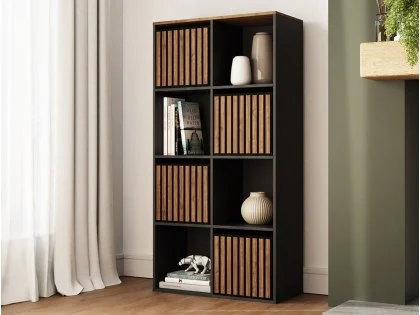 GFW Kube 2x4 Black and Walnut Shelf Storage Cube GFW Kube 2x4 Black and Walnut Shelf Storage Cube