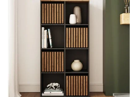 GFW Kube 2x4 Black and Walnut Shelf Storage Cube GFW Kube 2x4 Black and Walnut Shelf Storage Cube