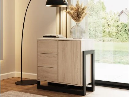 GFW Taite Oak 1 Door 3 Drawer Sideboard GFW Taite Oak 1 Door 3 Drawer Sideboard