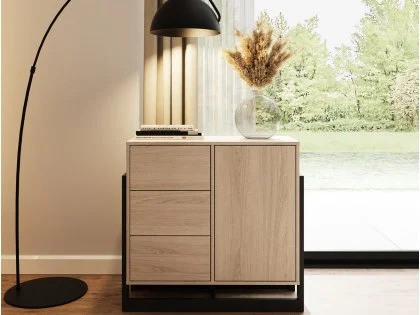 GFW Taite Oak 1 Door 3 Drawer Sideboard GFW Taite Oak 1 Door 3 Drawer Sideboard