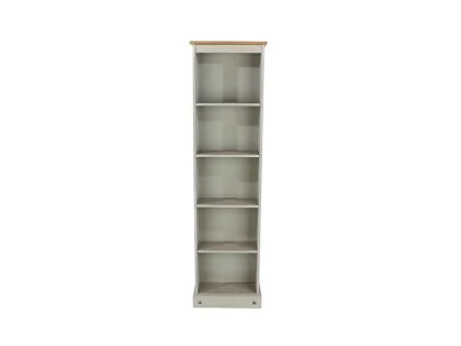 Core Corona Grey and Waxed Pine Tall Narrow Bookcase Core Corona Grey and Waxed Pine Tall Narrow Bookcase