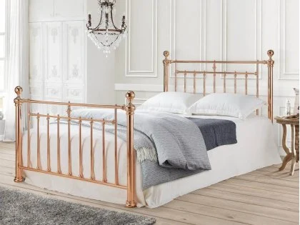 Clearance - Time Living Alexander 4ft6 Double Rose Gold Metal Bed Frame Clearance - Time Living Alexander 4ft6 Double Rose Gold Metal Bed Frame