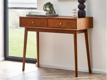 Clearance - Julian Bowen Lowry Cherry Ash 2 Drawer Desk Clearance - Julian Bowen Lowry Cherry Ash 2 Drawer Desk