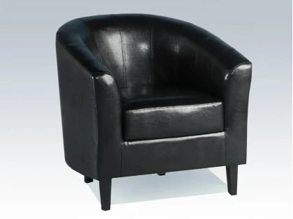 Clearance - Seconique Tempo Black Faux Leather Tub Chair Clearance - Seconique Tempo Black Faux Leather Tub Chair